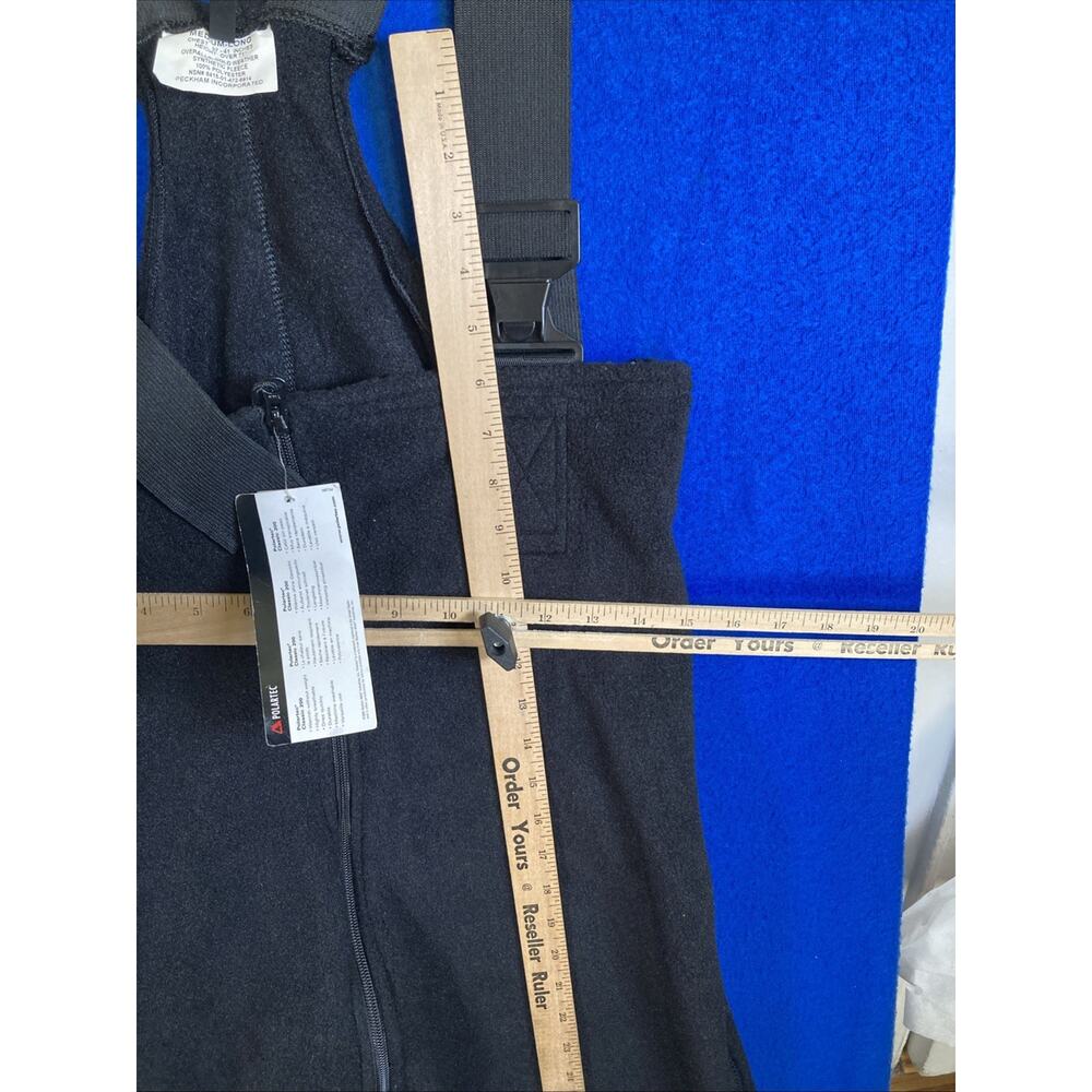 Polartec Fleece Bib Overalls Black Medium-Long NEW Cold Weather Overalls - Picture 9 of 16
